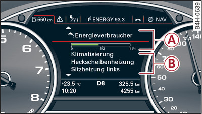 Kombiinstrument: Zusatzverbraucher